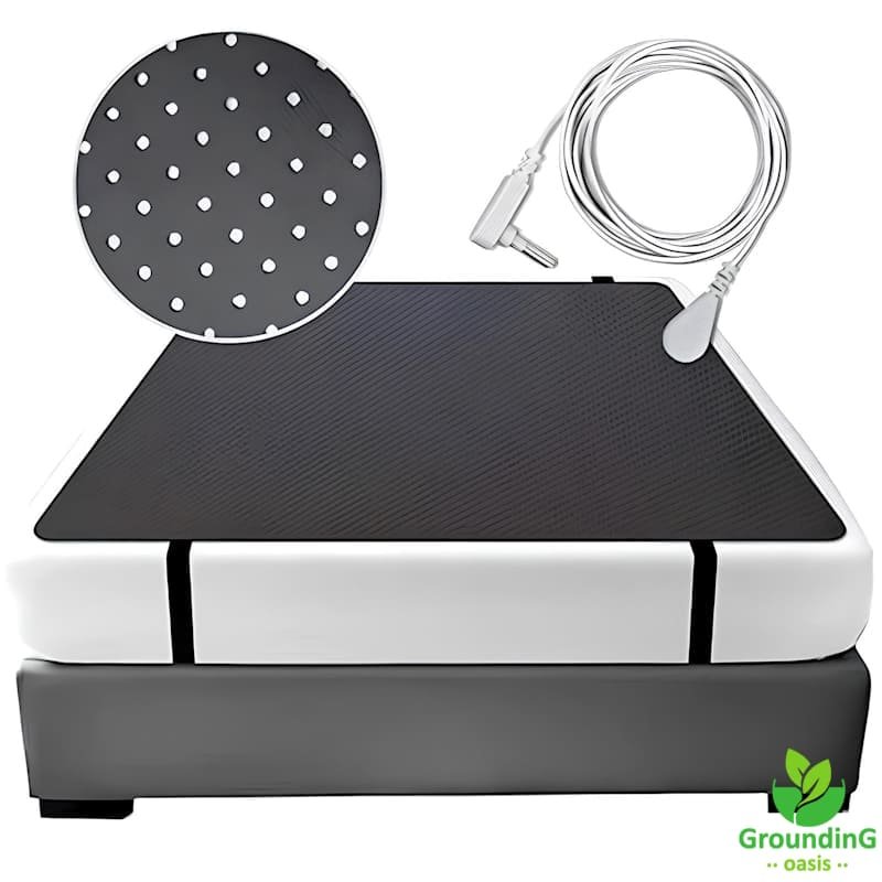 QYWOVPNBFCD Grounding Sleep Mat For Bed – 54-71 Inch, Conductive Carbon, Black